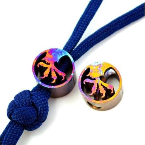 1 piece Diy Knife material Making knife Handle pendant TC4 Talon keychain Pendant necklace (Grilled blue )