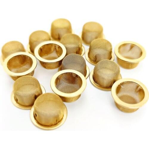 1pcs 2colors Tobacco Smoking Pipe Metal Filter 16mm Screen Steel gold Mesh weed herb For Crystal Pipes bong smoking accessories