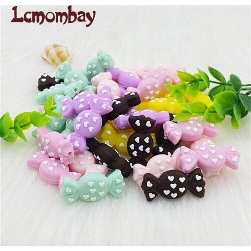 10pcs/lot Candy Shape Baby Silicone Beads Teething Necklace Making Mini Beads Set Pacifier Accessories Baby Teethers