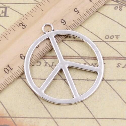10pcs Charms Peace Symbol 47x42mm Tibetan Silver Color Pendants Antique Jewelry Making DIY Handmade Craft