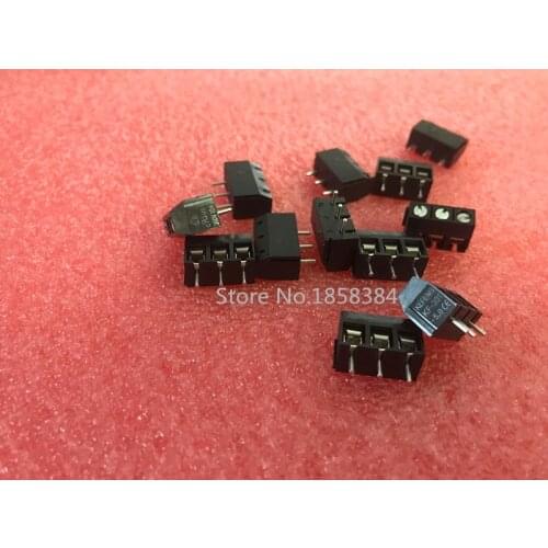 100PCS Black KF301-5.0-3P KF301-3P KF301 "-" Screw 5.0mm Straight Pin PCB bloco terminais Block Connector ROHS