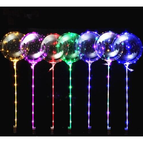 1000pcs Handle Led Balloon Transparent Wedding Bobo Balloons Birthday Party Decorations Kids Christmas Toys Light Ballon LED