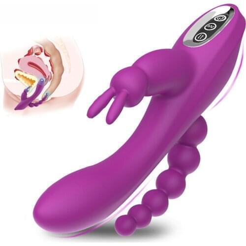 12 Speed Rabbit Dildo Vibrator Sex Toys For Woman Vagina Clitoris Massager G Spot Stimulator Anal Beads Butt Plug Sex Products