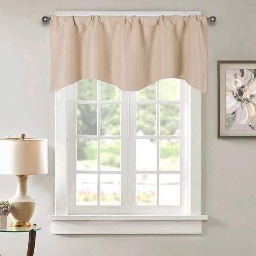 Cilected 2Pcs Nordic Ins Pure Color Short Curtains For Kitchen And Bathroom Blackout Drapery Decoration With Rod Small Curtains
