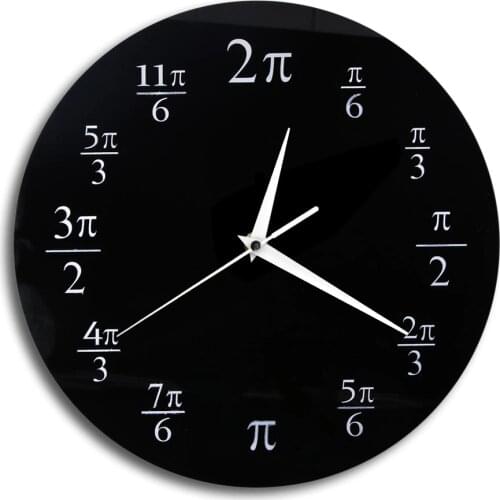3.14 Pi Wall Clock Mathematical Pi Classroom Wall Decor Black Acrylic Pop Quiz Wall Clock Home Decor Geek Nerd Math Chic Gift