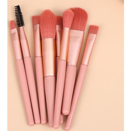 8pcs Makeup Brushes Set Eyeshadow Eyebrow Foundation Blush Loose powder Lips Brush Face Makeup Tools for Beginners