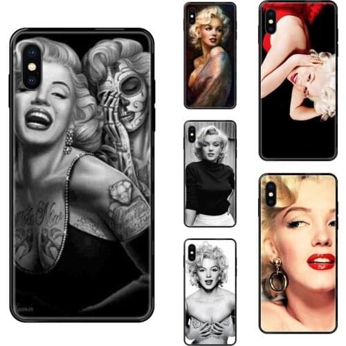 Black Soft TPU Print Cover Case For Redmi 3S 4X 4A 5 5A 6 6A 7 7A 8 8A 8T 9 9A K20 K30 S2 Y2 Pro Plus Ultra Sexy Woman Marilyn