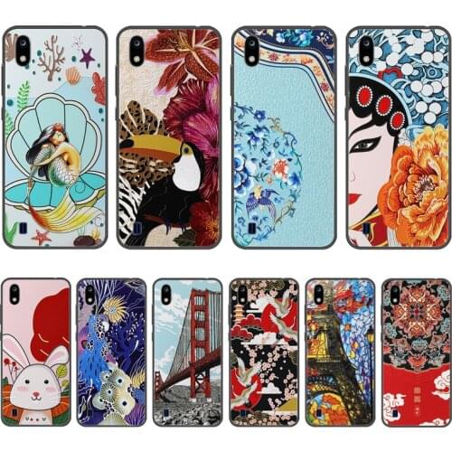 3D Emboss Relief Case For ZTE Blade A7 2019 Phone Cover Black Softness TPU Silicone Back Bumper