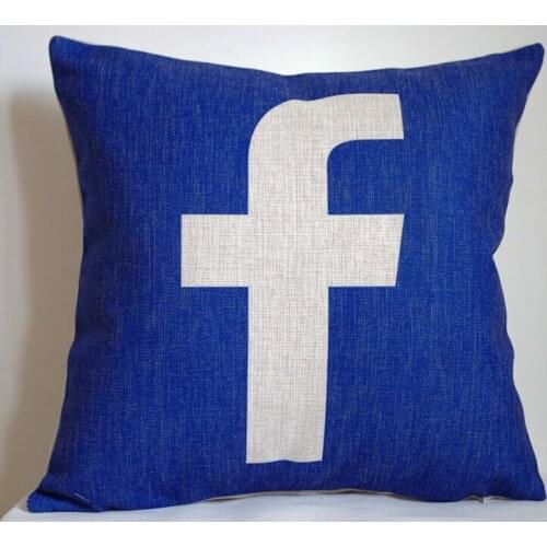 Facebook pillow cover, Creative social media logo Facebook throw pillow case pillowcase wholesale