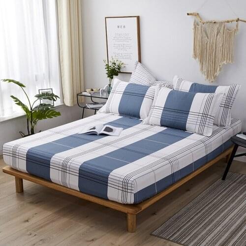 Cotton bed sheet bedspread one-piece cotton twill printed mattress cover protective cover four seasons universal bed sheet