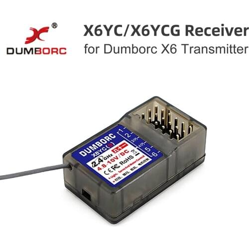 【HOT】DUMBORC X6YC / X6YCG 2.4G 6CH Radio Control System Receiver for DUMBORC X6 Transmitter RC Nitro Car Control Upgrade Part