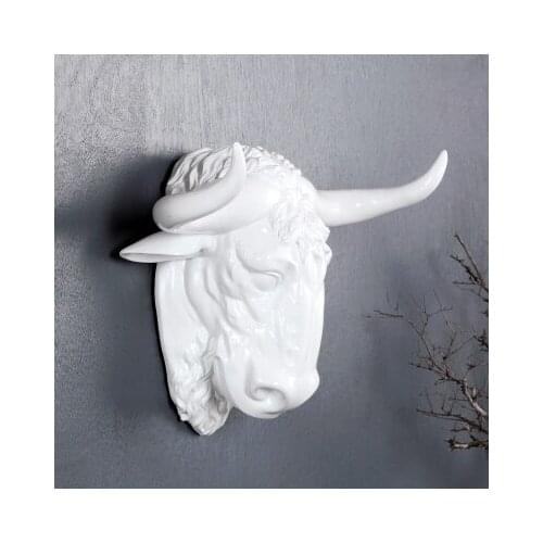 ITALIAN BIG OX HEAD WALL ACTS THE ROLE OF ANIMAL HEAD LIVING ROOM BAR STORE STEREO PENDANT RESTORING ANCIENT HOME WEDDING DIES
