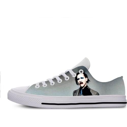 2019 Hot Cool Fashion Pop Funny Summer Rock and Roll Sneakers Handiness Casual Shoes 3D Printed For Men Women Marilyn Manson