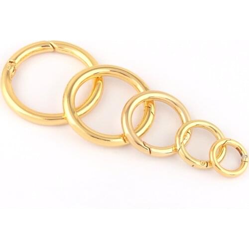 Round Ring Gate Gold Spring Snap Hook Gate O Ring,Metal Snap Clasp Webbing Hook Bag Spring Buckle for Handbag