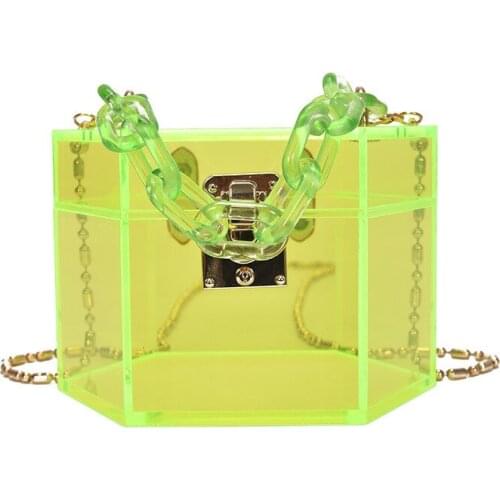Trendy Fashion Transparent Acrylic Chain Crossbody Bag Purses and Handbags for Women Shoulder Chain Bag Designer Bags Party Bags