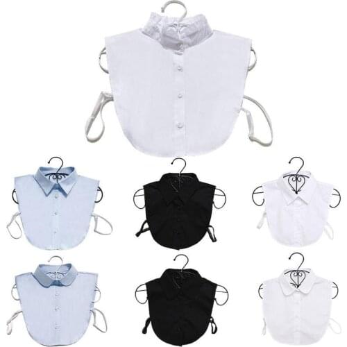 Women Shirt Fake Collar White Color Detachable Collar Lapel Blouse Top False Collar Girls Clothes Accessories Casual Style
