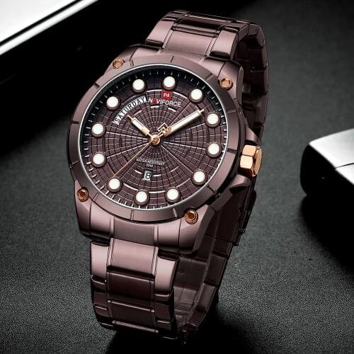 NAVIFORCE Brand New Men Sports Watches Mens Quartz Clock Man Stainless Steel Army Military Wrist Watch Relogio Masculino