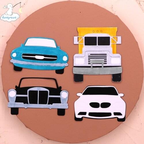 Bunnymoon 2020 New Arrival Four Cars Stitched Metal Cutting Die DIY Scrapbooking Craft Embossing Making Stencil Template