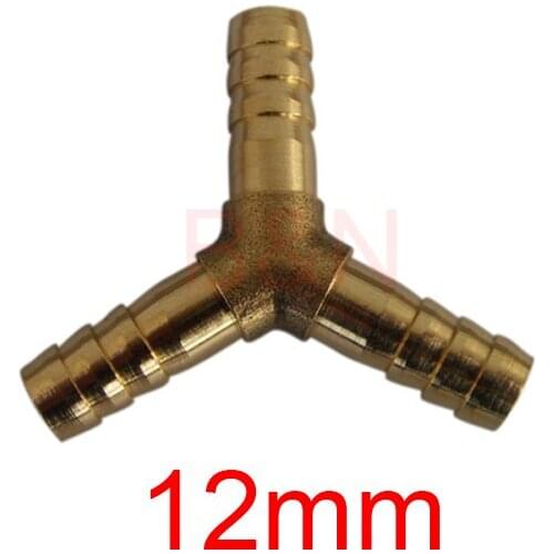 New 12mm diameter dia. y-shaped tee Three way pagoda joint Connector brass Y Barbed joint copper Barb fitting Hose coupler