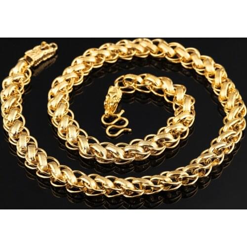 Bibcock Necklace Copper Gold Plated Necklace Domineering Thick Necklace