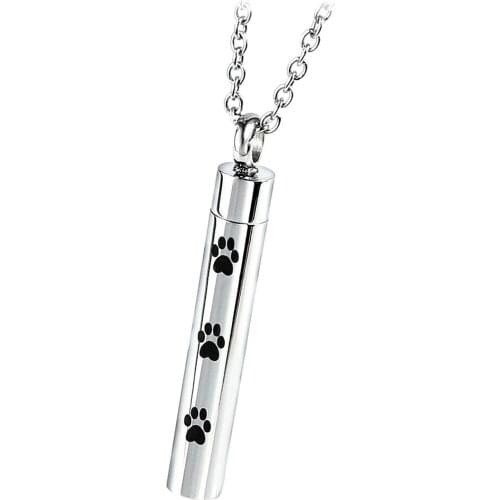 Urn Pendant Cremation Ash Holder Cylinder Memorial Souvenir Necklace