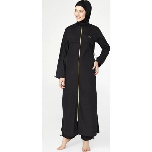 Full Closed Hijab Swimwear 1267 Black Turkish' Muslim Swimsuit Burkinis Modest Clothing Islamic Long Sleeves Hijab Full Cover Swim