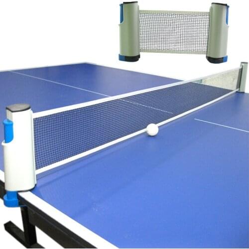 Portable Table Tennis Net Anywhere Retractable Pingpong Post Net Rack Adjustable Any Table Anywhere Home Sports Easy to Install