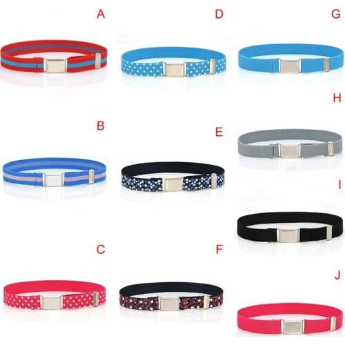 Adjustable Belt Kids Children Stretch Elastic Canvas Waistband Easy Buckles Belt