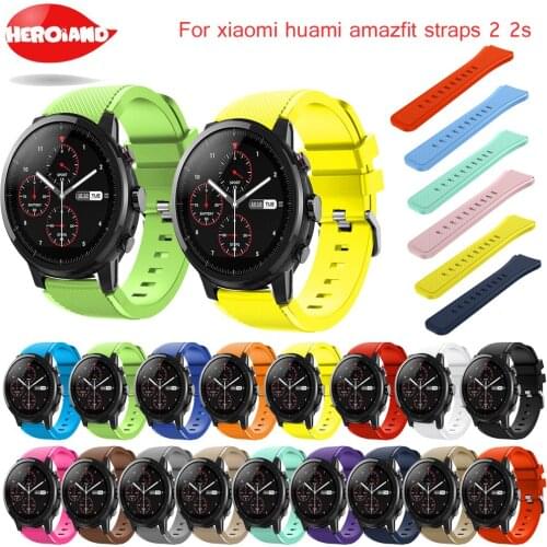 Strap For Samsung Galaxy watch 46mm band for Gear S3 Frontier Classic Smart watch bracelet 22mm silicone for Amazfit Strato 2 2S