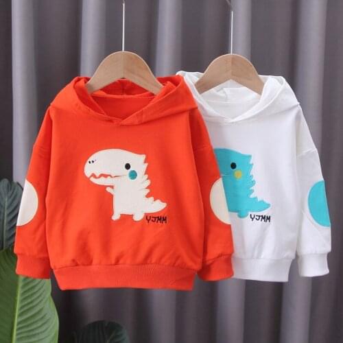 Kids clothing sweater spring autumn clothing cartoon hooded pullover blouse small dinosaur boys girls long-sleeved thin hoodies