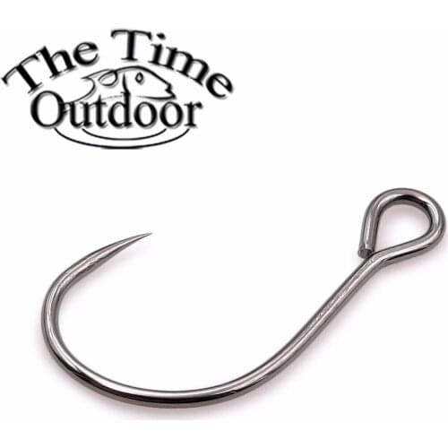 Thetime 3packs ISEE high carbon steel barbless big eye single hooks carp Fishing tackle equipment good quality fishhooks Peche