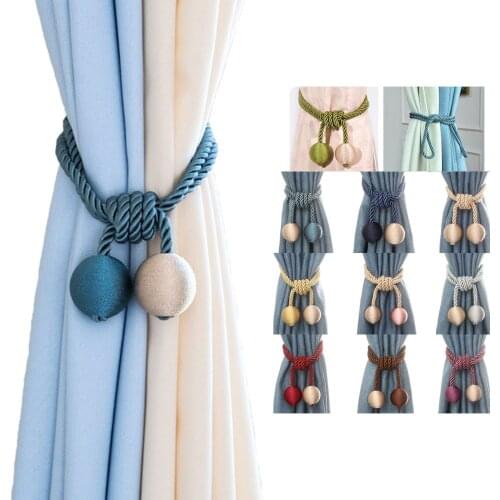 New 2pcs Decorative Curtain Tiebacks Curtain Tie Rope Bedroom Living Room Curtain Decor Windows Drapery Fasteners Ropes Hook