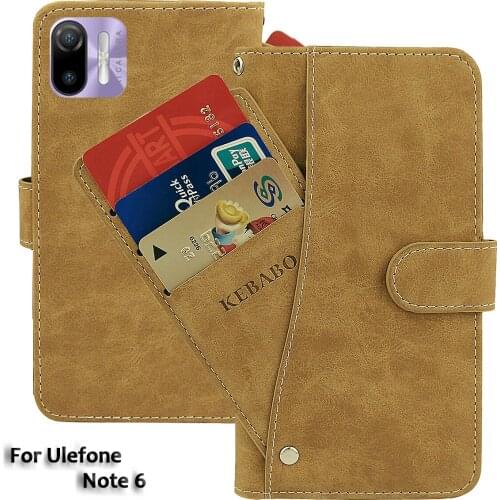 Vintage Leather Wallet Ulefone Note 6 Case 6.1" Flip Luxury Card Slots Cover Magnet Phone Protective Cases Bags