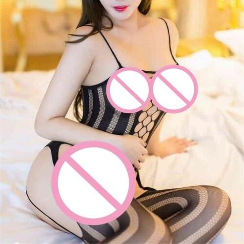 XXL Women Bodystocking Plus Size Bodysuit Lingerie Crotchless Sexy Nightwear Erotic Lenceria