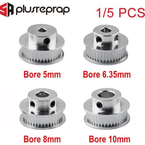 1PC 5PCS GT2 Timing Pulley 40 Teeth Teeth Bore 5mm 6.35mm 8mm 10mm For 6mm Belt 2GT Aluminum Alloy Pulleys 3D Printer Parts