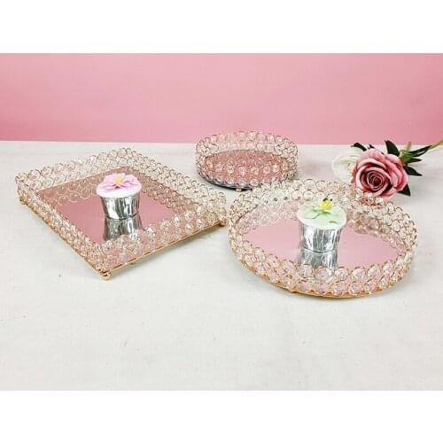 1Pcs Metal Crystal Cake Holder Cupcake Stands with Pendants and Beads Cake Stand Dessert