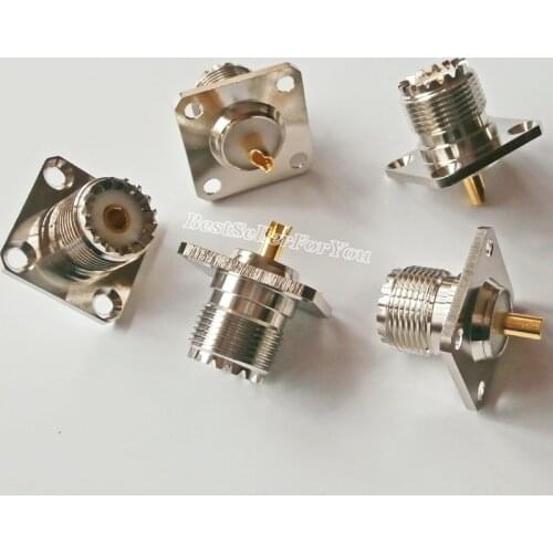 10Pcs Connector SO239 UHF Female Jack 4-Hole 25mm Flange Solder Panel Mount