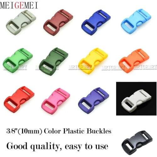 13pcs Mixed Colorful Mini 3/8" Side Release Buckle Paracord Bracelet Dog Collar Backpack Strap Webbing 10mm Backage Accessiores