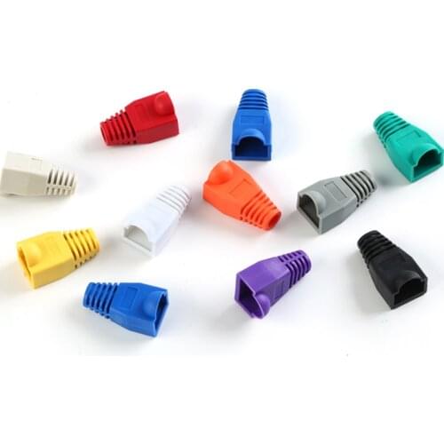 50Pcs 1pcs Unique RJ45 Strain Relief Boots Ethernet Connector Boots Plug Cover RJ45 Boots Cap Cover for CAT5E/6 Ethernet Cable