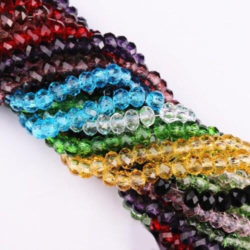 8x5mm Mixed Color Cut&Faceted Glass Crystal Rondelle Spacer Beads Diy Craft Material For Jewelry Making 200Pcs/lot