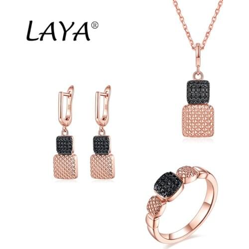 925 Sterling Silver Fashion New Style Simple High Quality Zircon Ring Earring Necklace Set For Girls' Party Luxury Jewelry Gift