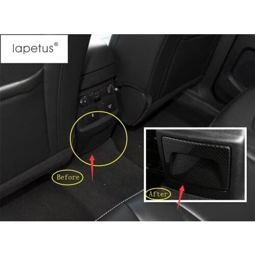 Lapetus Accessories Fit For Ford Explorer 2016 2017 2018 2019 Rear Seat Armrest Box Anti Pad Kick Panel Molding Cover Kit Trim