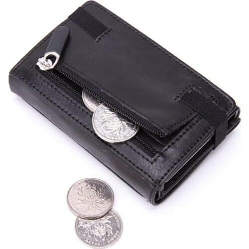 Anti Magnetism, Anti-Theft, Multi-Function Pu Wallet, Aluminum Alloy Bank Card, Automatic Pop-Up Card Box, Fashionable Business