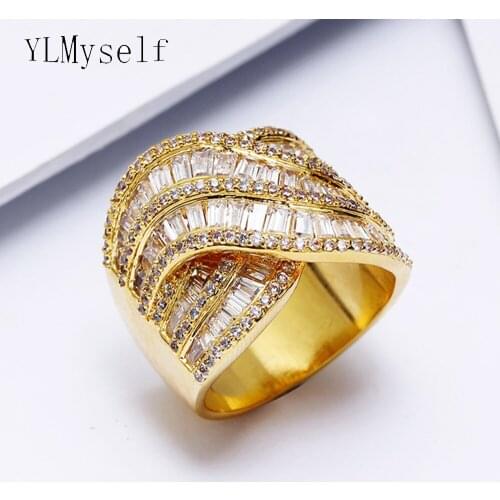 Big party ring top quality cubic Zirconia crystal wedding party jewellery jewelry large rings