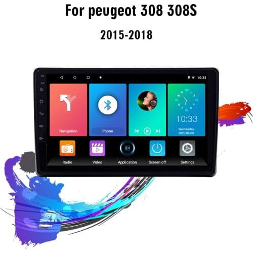 Eastereggs 9" 2 Din Android Car Radio For Peugeot 308 308S 2015-2018 WIFI GPS Navigation FM BT Head Unit Car Stereo with Frame