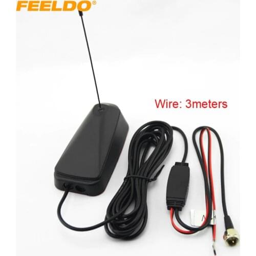 FEELDO 1Set Car F Connector Active Digital Aerial TV Antenna With Amplifier #FD-929