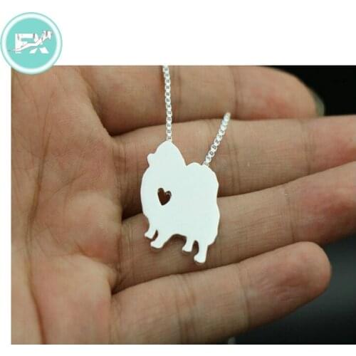 G.SKY (Buy One Get One More for Free) Pomeranian Dog Necklace Dog Pendant Jewelry Golden Colors Plated