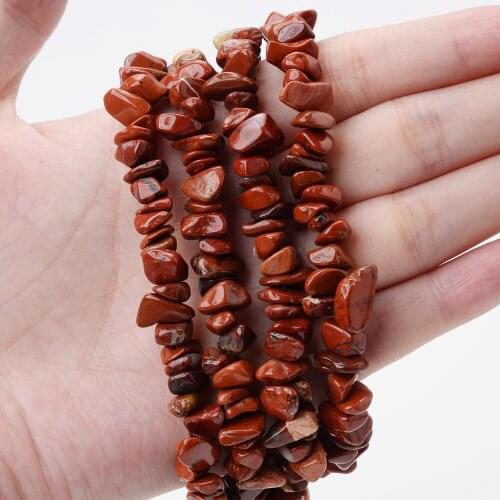 Gravel Natural Stone Bead Irregular Red Stone Beads for Jewelry Making DIY Bracelet Necklace Handmade Accessories 15'' /Strand