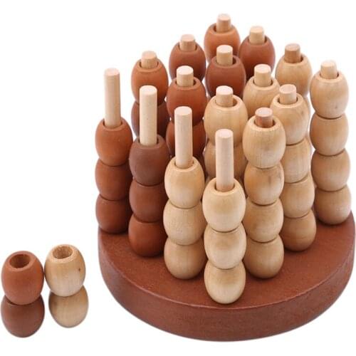 Creative 3D Wooden Board Game For 2 Players Classic IQ Wood Puzzle Brain Teaser Game Educational Toys For Children/Adults