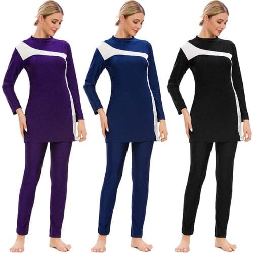 Islamic Muslim swimwear Women Traditional Hijab Full Cover Costume Burkinis Swimsuit Bathing Suit For Lady Muslimien uimahousut